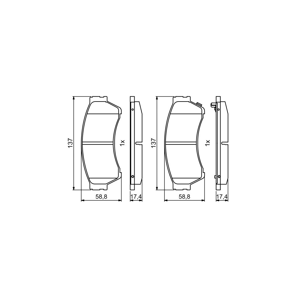 Гальмівні колодки Bosch 0986494860 Гальмівні колодки Bosch 0986494860