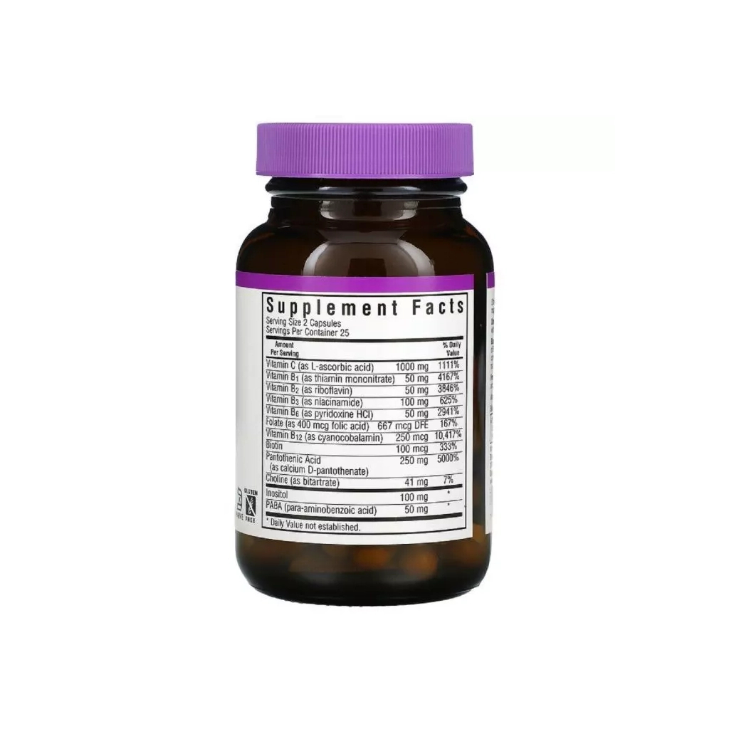 Мультивітамін Bluebonnet Nutrition Стрес В-Комплекс, Stress B-Complex, 50 вегетаріанських капсул (BLB-00422) Мультивітамін Bluebonnet Nutrition Стрес В-Комплекс, Stress B-Complex, 50 вегетаріанських капсул (BLB-00422)
