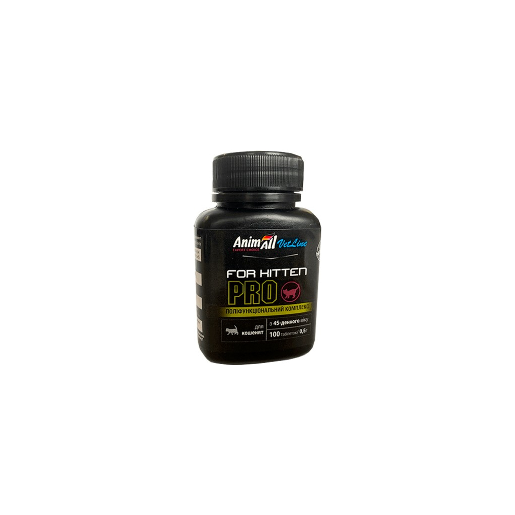 Вітаміни для котів AnimAll VetLine for Kitten PRO для кошенят із 45-денного віку 0.5 г х 100 т (4820150205546)