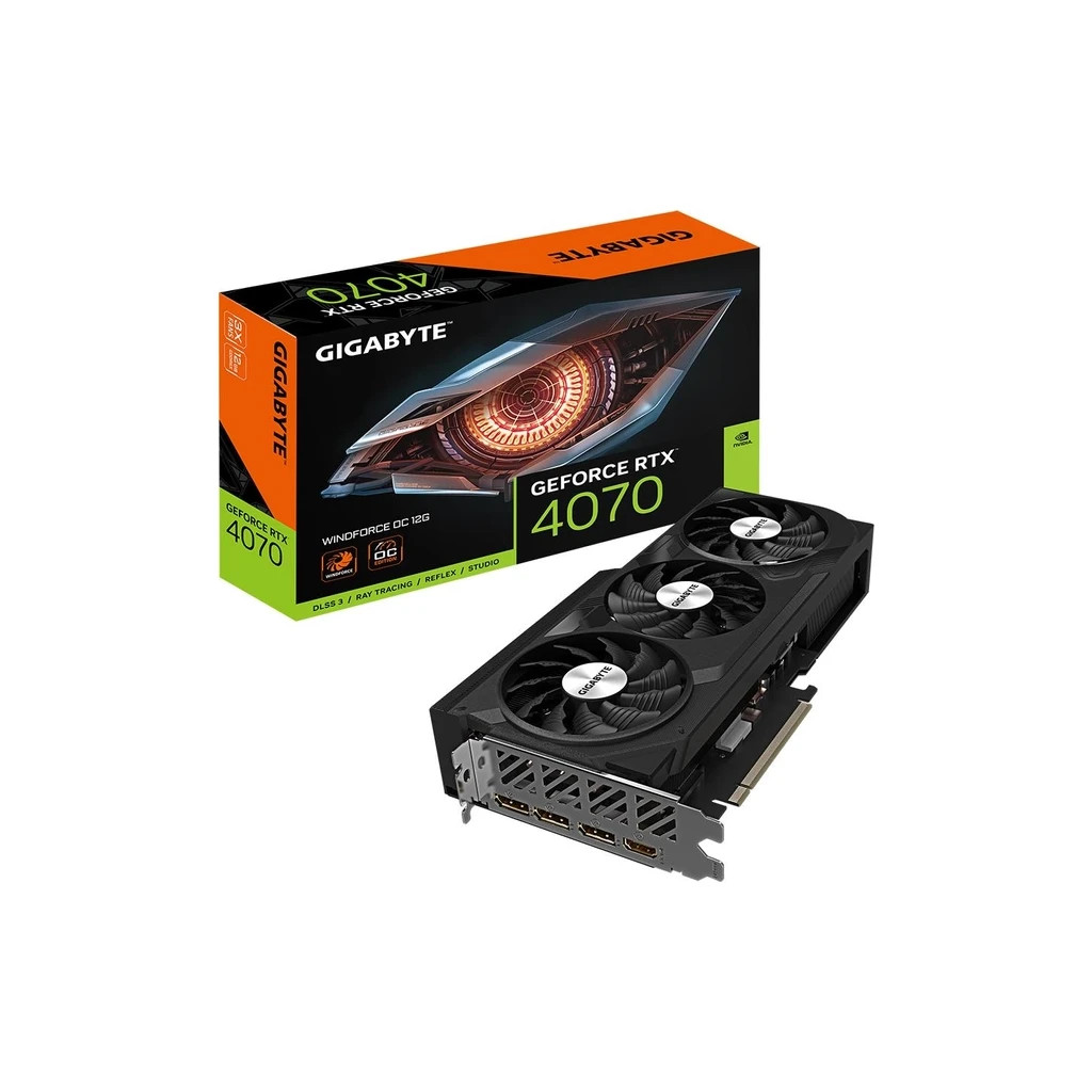 Відеокарта GIGABYTE GeForce RTX4070 12Gb WINDFORCE OC (GV-N4070WF3OC-12GD)