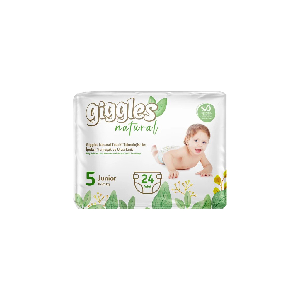 Підгузки Giggles Natural 5 Junior 11-25 кг 24 шт (8680131206414) Підгузки Giggles Natural 5 Junior 11-25 кг 24 шт (8680131206414)