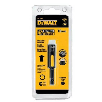 Головка магнітна DeWALT магнітна EXTREME 1/4" х 10 мм, шестигранна з магнітом (DT7440)