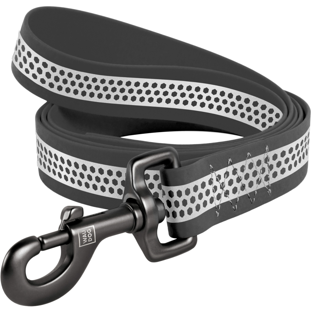 Повідець для собак WAUDOG Waterproof світловідбивний M Ш 20 мм Д 122 см сірий (260411)
