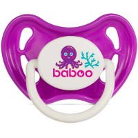 Пустушка Baboo Sea Life силіконова, 0+ міс (фіолетова) (5-031)