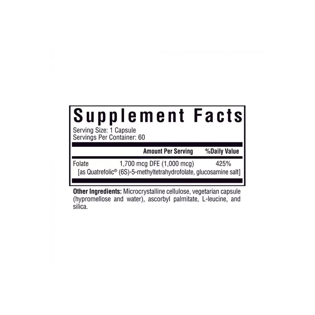 Вітамін Seeking Health Метилфолат, L-5-MTHF, 60 вегетаріанських капсул (SKH-52057)