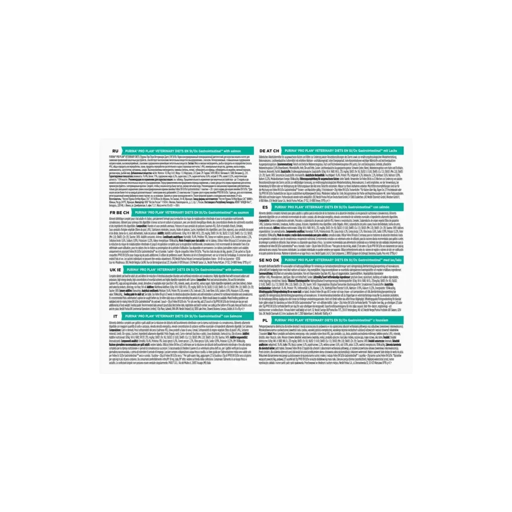 Вологий корм для кішок Purina Pro Plan Veterinary Diets EN з хворобами шлунково-кишкового тракту. З лососем 10x85г (7613035983359)