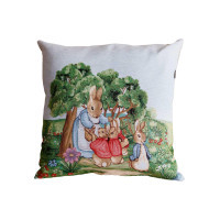 Pillowcase Provence tapestry decorative Bunny with bunnies Meadow 45x45 cm (034240)