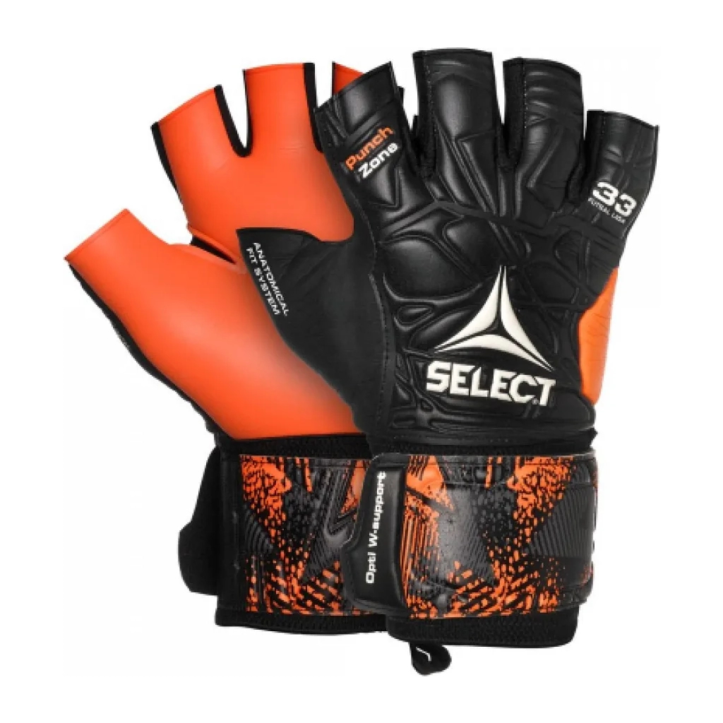 Воротарські рукавиці Select Goalkeeper Gloves Futsal Liga 609330-201 33 9 (201) Чорно-помаранчові (5703543212071)