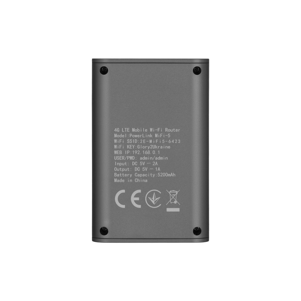 Мобільний Wi-Fi роутер 2E PowerLink MiFi-5 (694743655339)