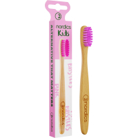 Children's toothbrush Nordics Baby Moso made of bamboo, pink (3800500324050)
