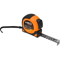 Neo Tools Super Black tape measure, 7.5mx25mm, with winding lock, magnet (67-244)