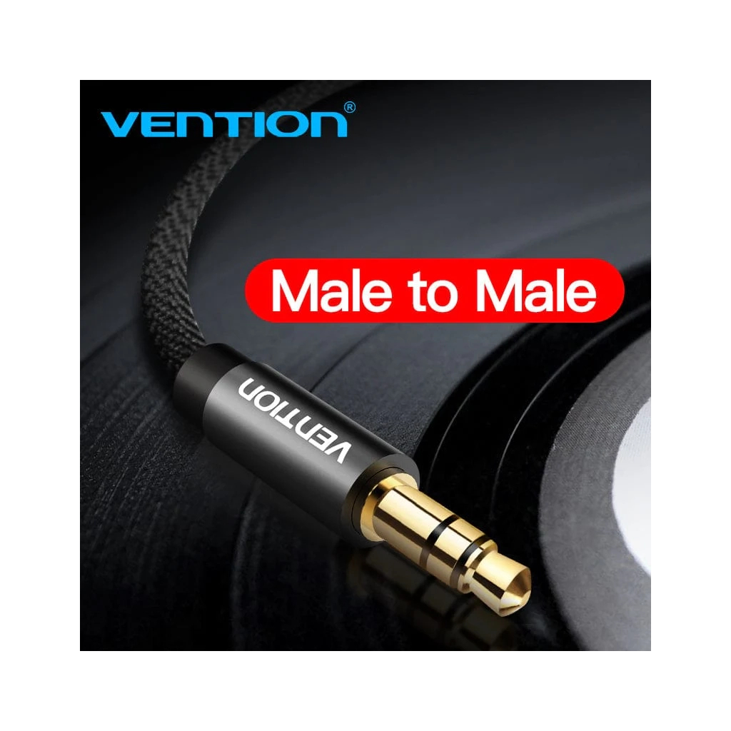 Кабель мультимедійний 3.5mm M to 3.5mm M 1.0m fabric black Vention (BAGBF) Кабель мультимедійний 3.5mm M to 3.5mm M 1.0m fabric black Vention (BAGBF)