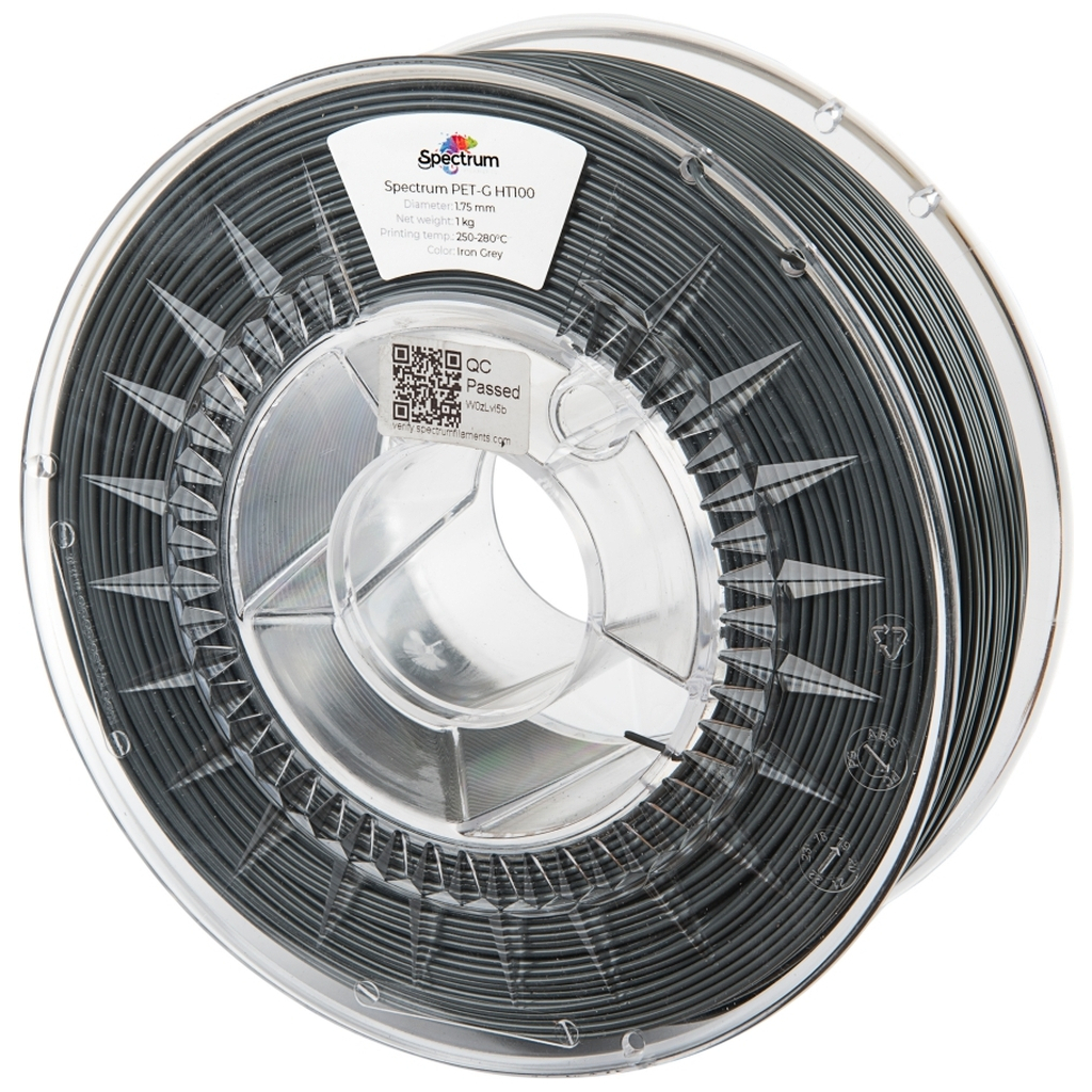Пластик для 3D-принтера Spectrum PET-G HT100 1.75mm 0.5kg IRON GREY (80400)