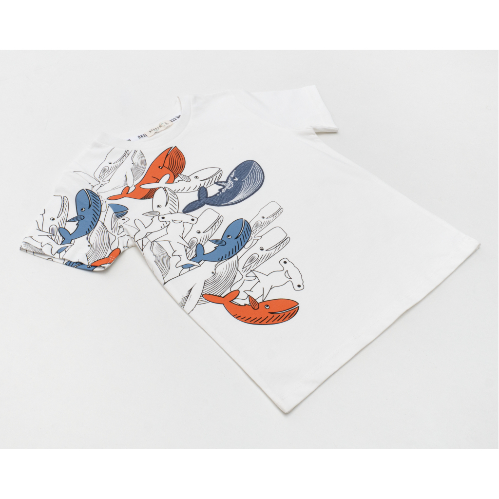 Футболка дитяча Breeze з китами (21773-116B-cream)