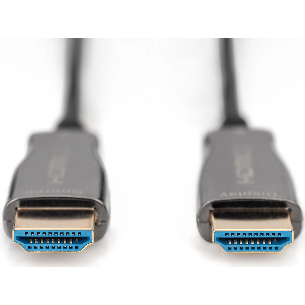 Кабель мультимедійний HDMI M to HDMI M 10m 4K AOC hybrid-fiber black Digitus (AK-330125-100-S)