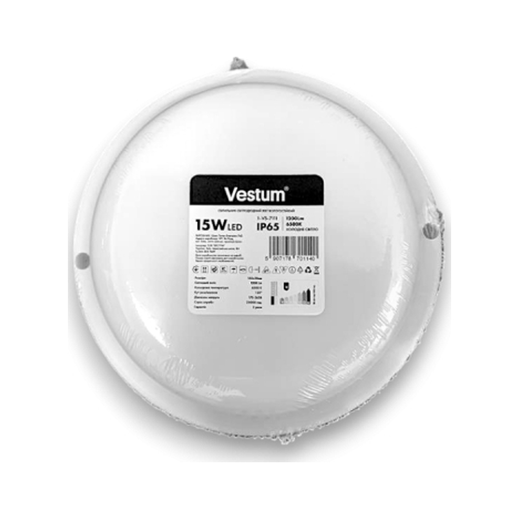 Світильник Vestum LED S 15W круг 6500K 220V (1-VS-7111)