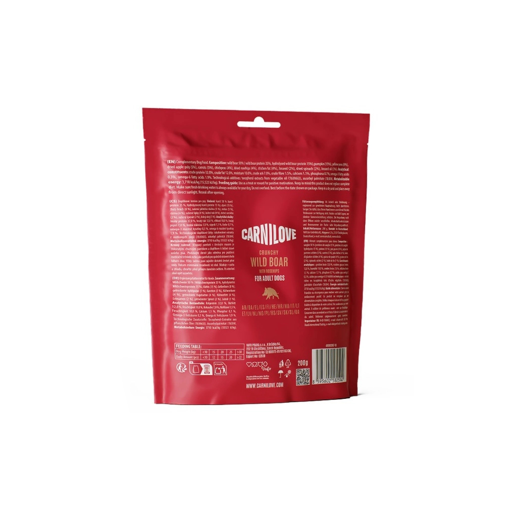 Ласощі для собак Carnilove Crunchy Snack Wild Boar with Rosehips 200 г (8595602582594)