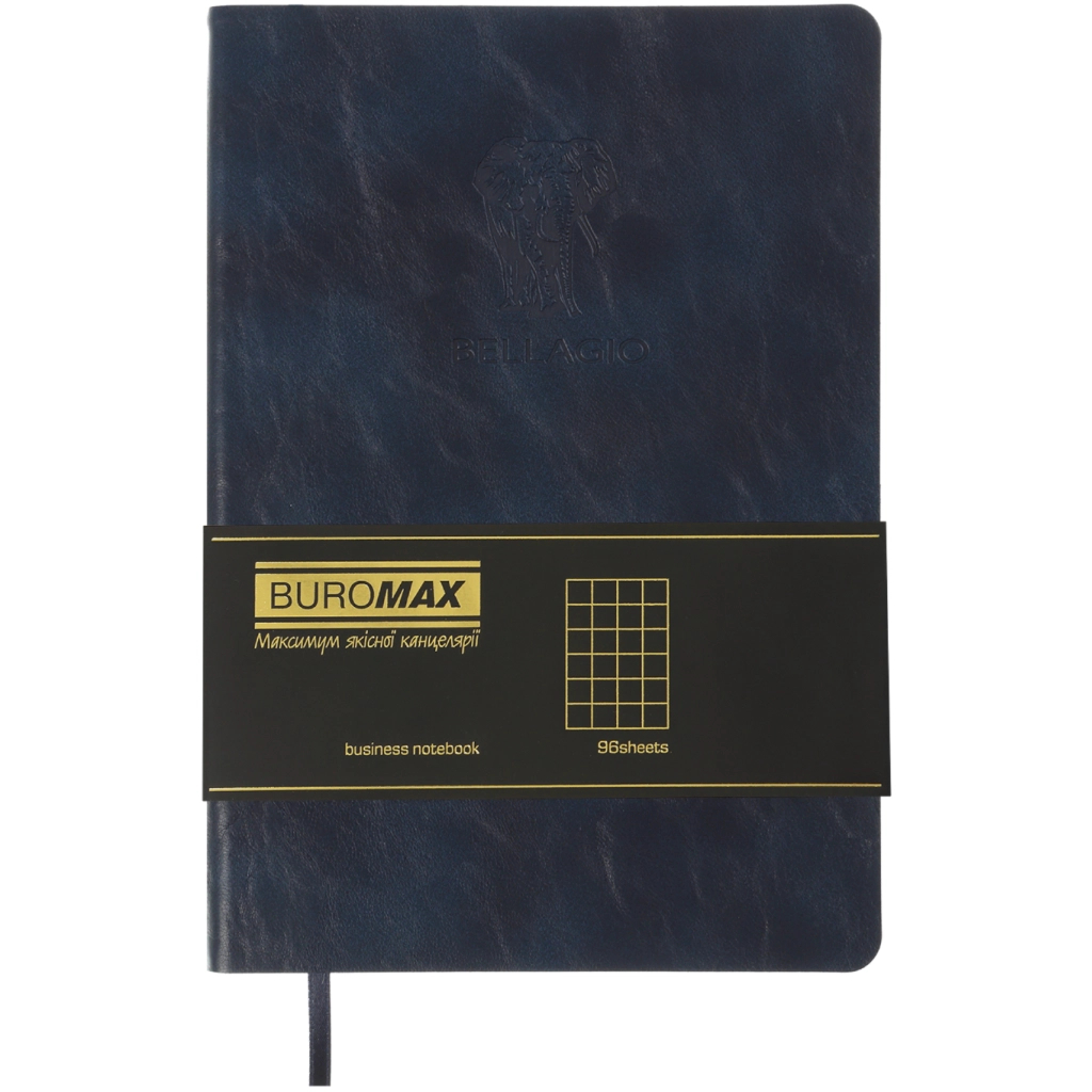 Книга записна Buromax BELLAGIO, А5, 96 аркушів, клітинка, синій (BM.295118-02) Книга записна Buromax BELLAGIO, А5, 96 аркушів, клітинка, синій (BM.295118-02)