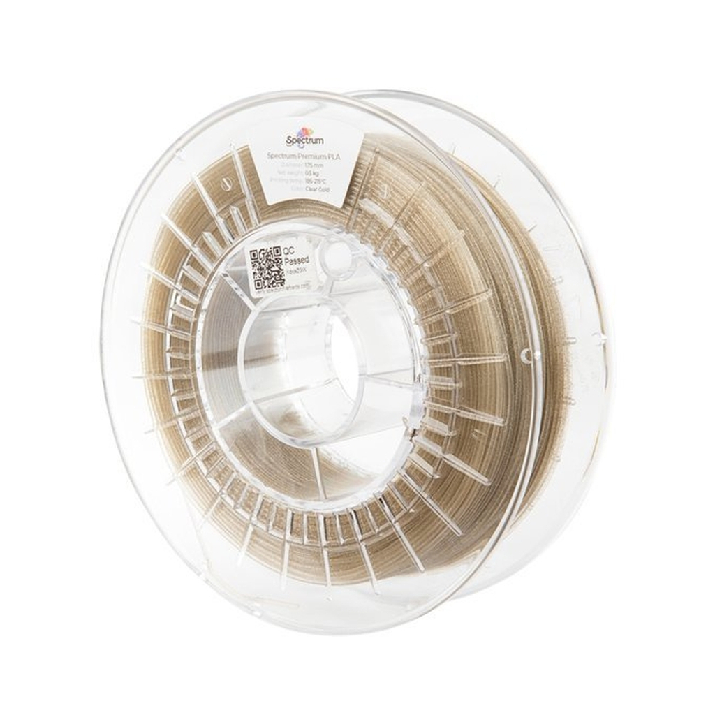 Пластик для 3D-принтера Spectrum PLA Glitter 1.75mm 0.5kg Gold, Clear (80271)