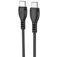 Дата кабель USB-C to USB-C 1.0m 60W PVC black Wibrand (WI.DC/BO1B-CC)