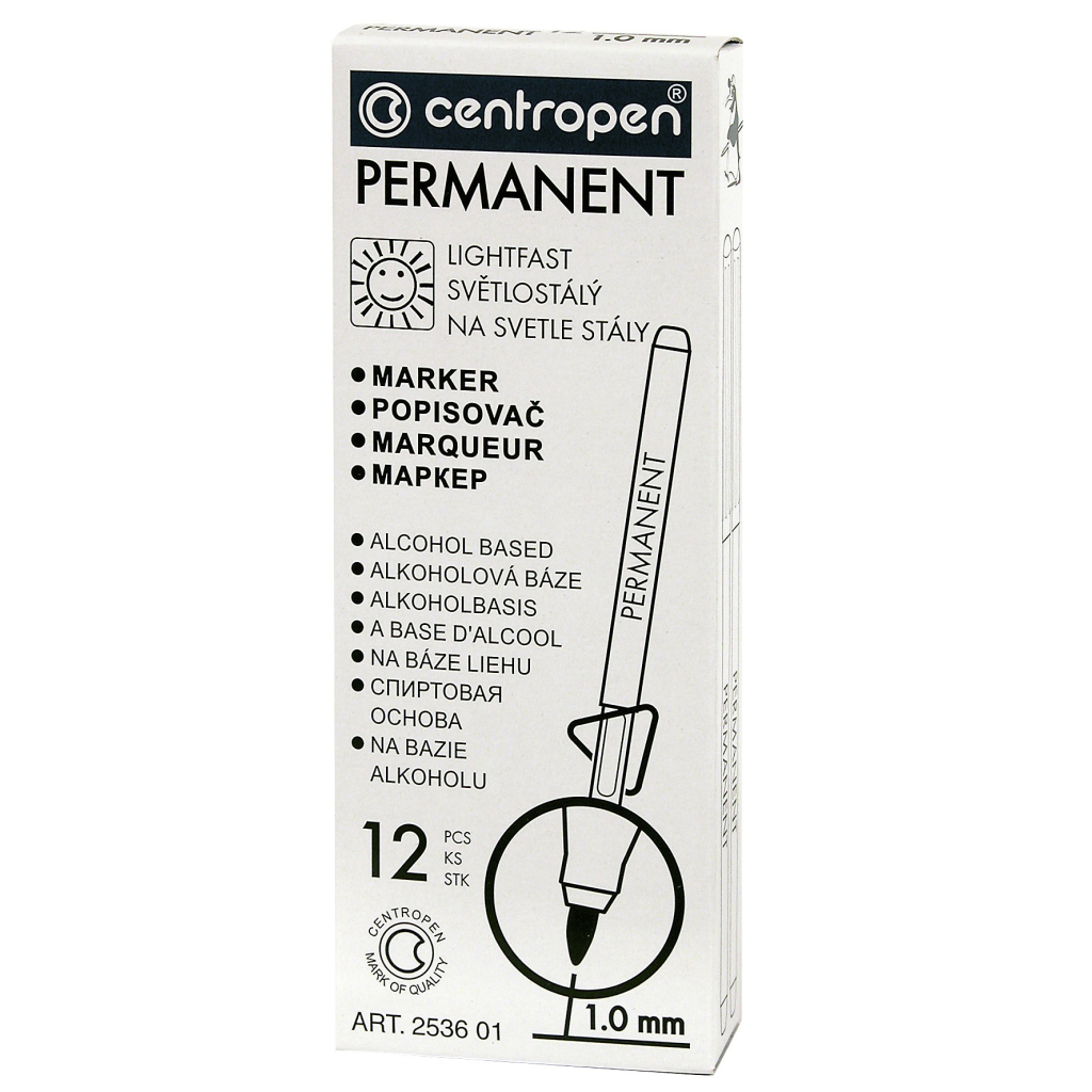 Маркер Centropen Permanent 2536 1 мм black (2536/01)