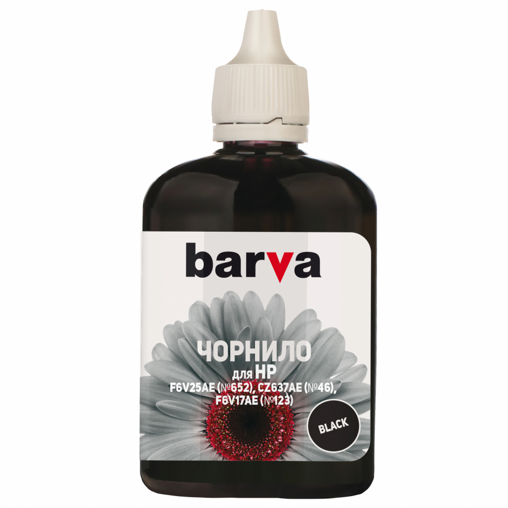 Чорнило Barva HP №652/46/123 90г BLACK Pigment (H652-531) Чорнило Barva HP №652/46/123 90г BLACK Pigment (H652-531)