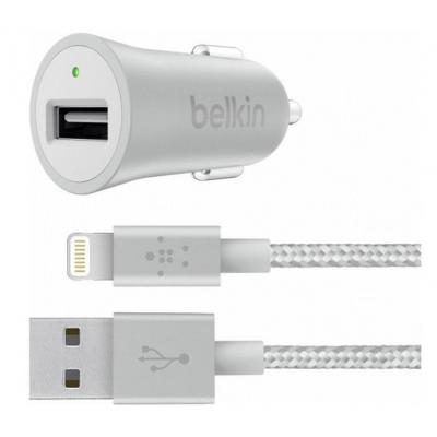 Зарядний пристрій Belkin METALLIC ( LIGHTNING сable 1.2м , USB 2.4Amp), 24W, silver (F8J186BT04-SLV)