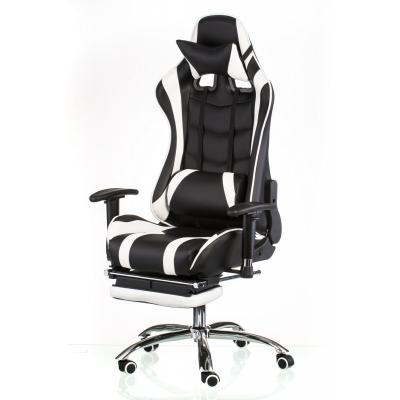 Gaming chair Special4You ExtremeRace black/white with footrest (000002300)