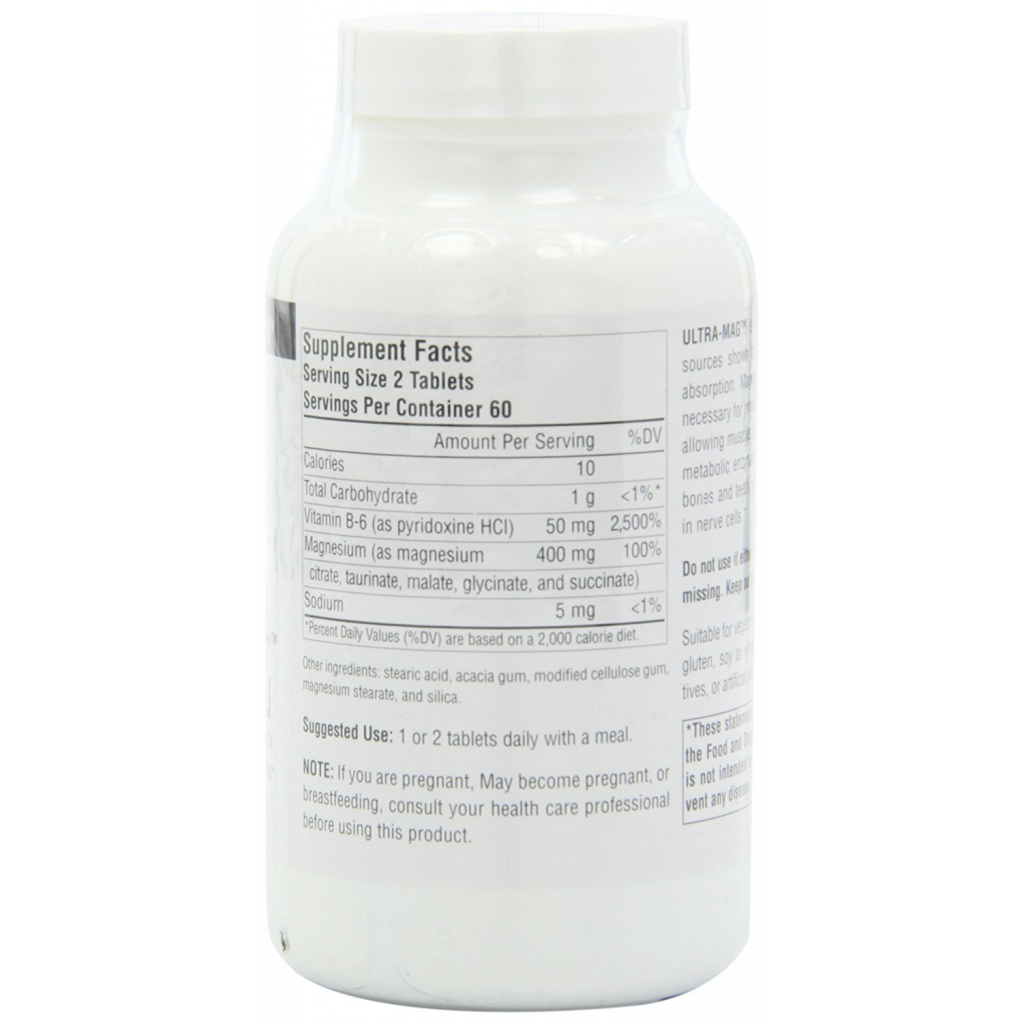 Вітамінно-мінеральний комплекс Source Naturals Ультра Магній і Вітамін В6, 120 таблеток (SNS-00803)