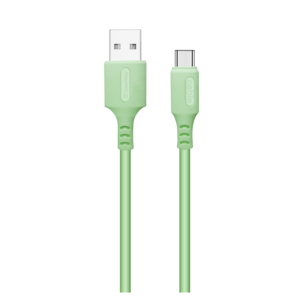 Дата кабель USB 2.0 AM to USB-C 1.0m soft silicone green ColorWay (CW-CBUC042-GR)