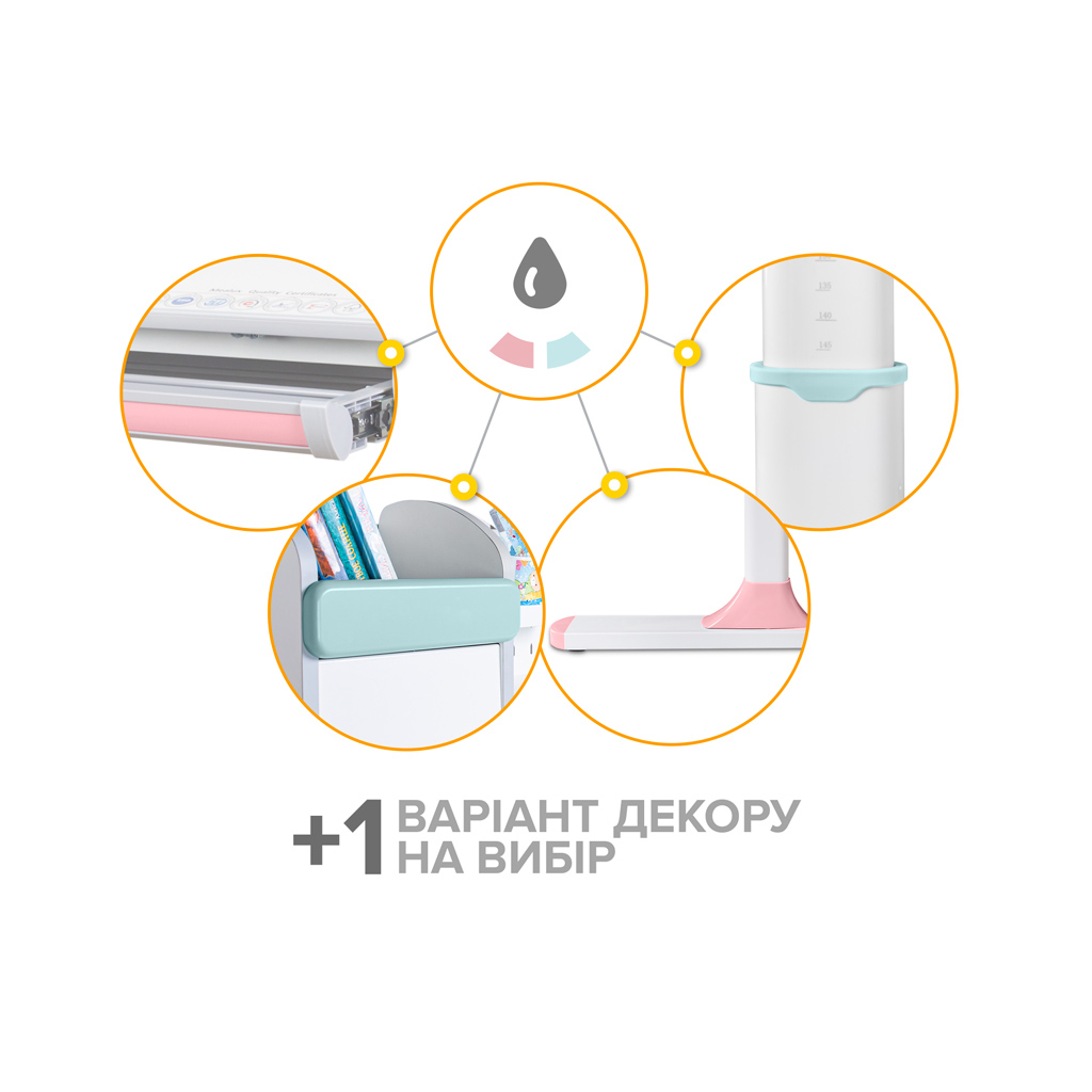 Парта Mealux Edmonton Multicolor Grey з полицею (BD-610 W/МС + G с полкой)