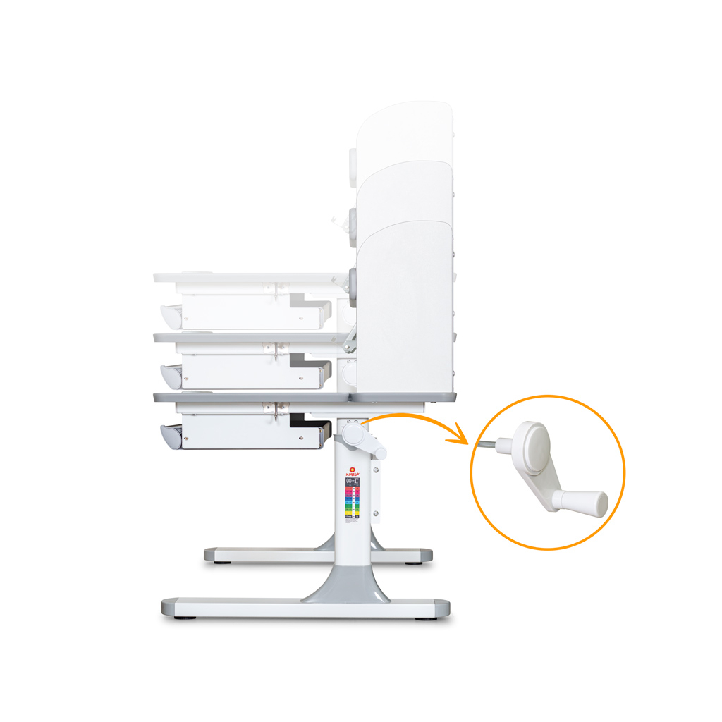Парта Mealux Edmonton Multicolor Grey з полицею (BD-610 W/МС + G с полкой)