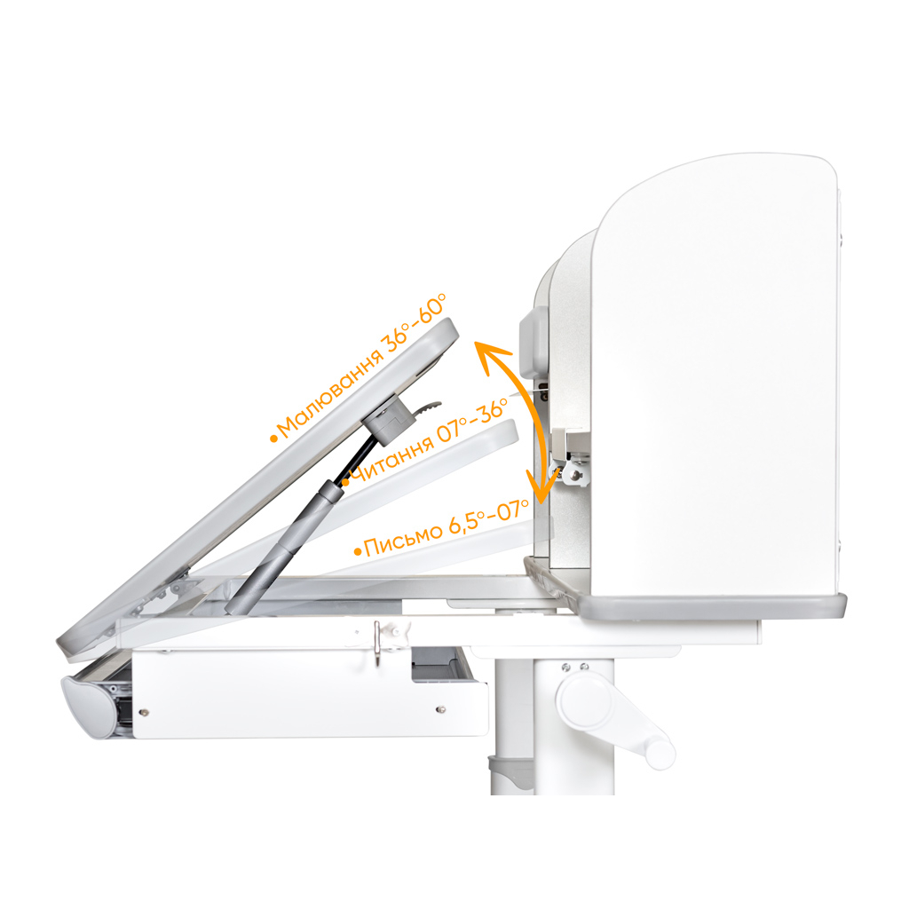Парта Mealux Edmonton Multicolor Grey з полицею (BD-610 W/МС + G с полкой)