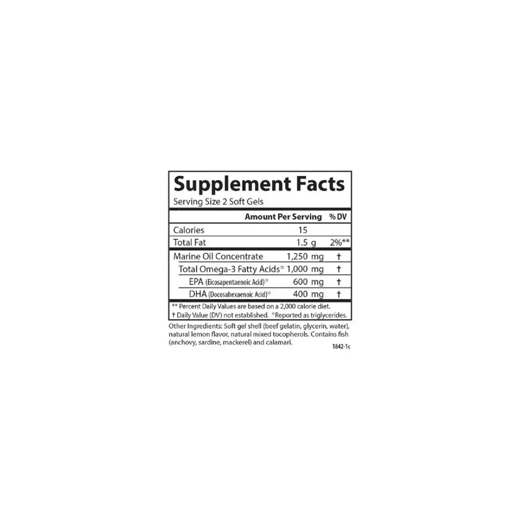 Жирні кислоти Carlson Омега Максимум, 1000 мг, смак Лимона, Maximum Omega Minis, 6 (CL18440)