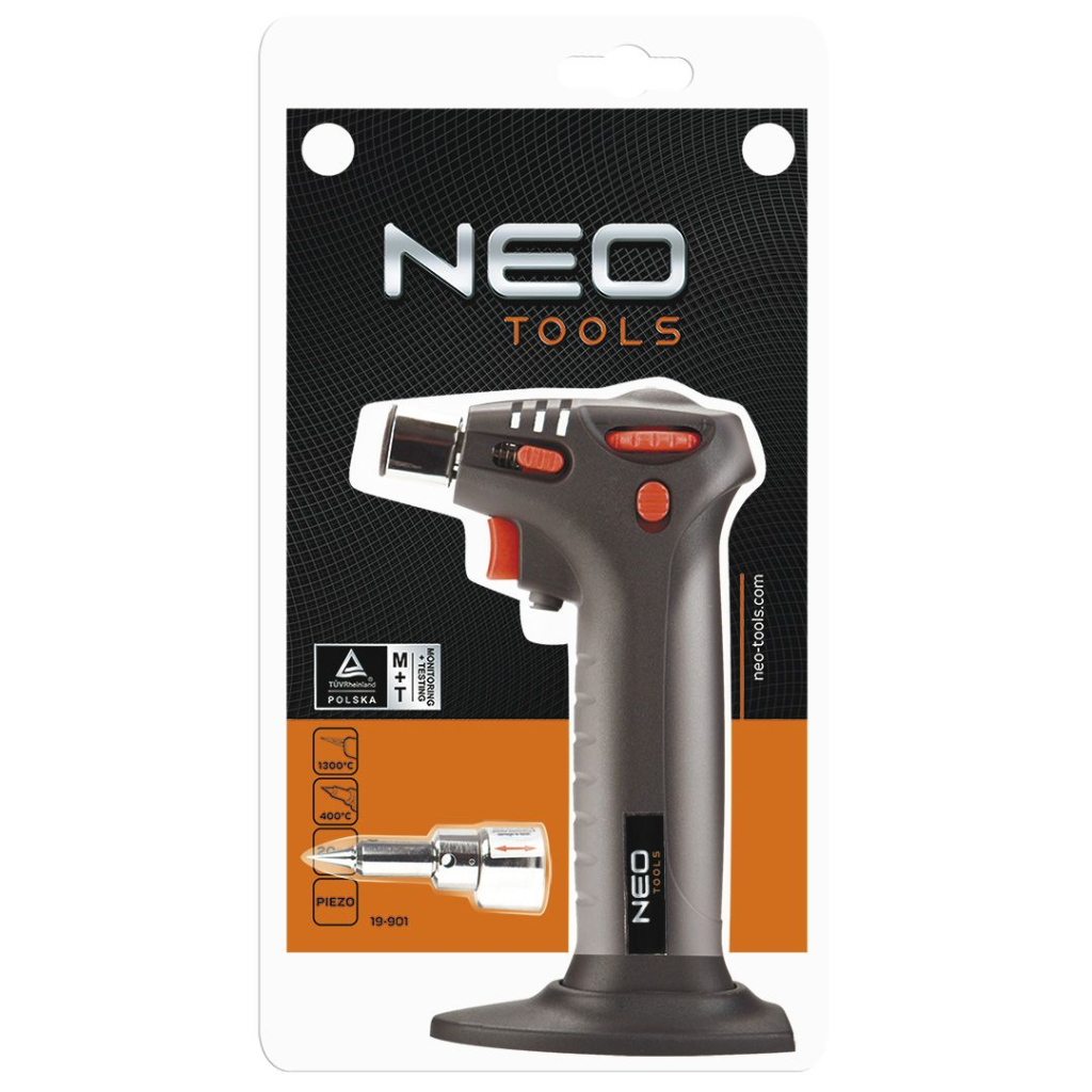 Газовий паяльник Neo Tools п'єзозапалювання, 20 мл (19-901) Газовий паяльник Neo Tools п'єзозапалювання, 20 мл (19-901)