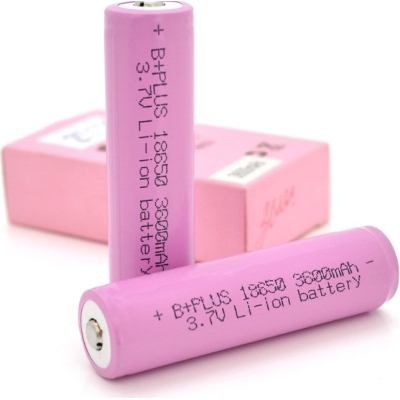 Акумулятор 18650 3600mAh Li-ion 3.7V, B+PLUS, Protected , Pink * 1 Voltronic (YT25606)