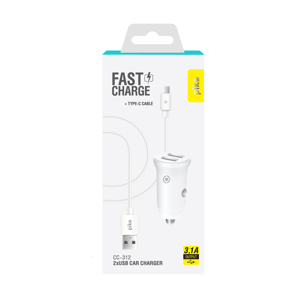 Зарядний пристрій Piko CC-312 (2USB3,1A) + USB-C cable (1283126538803) Зарядний пристрій Piko CC-312 (2USB3,1A) + USB-C cable (1283126538803)