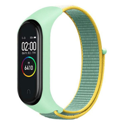 Ремінець до фітнес браслета BeCover Nylon Style для Xiaomi Mi Smart Band 7 Green-Yellow (707660)