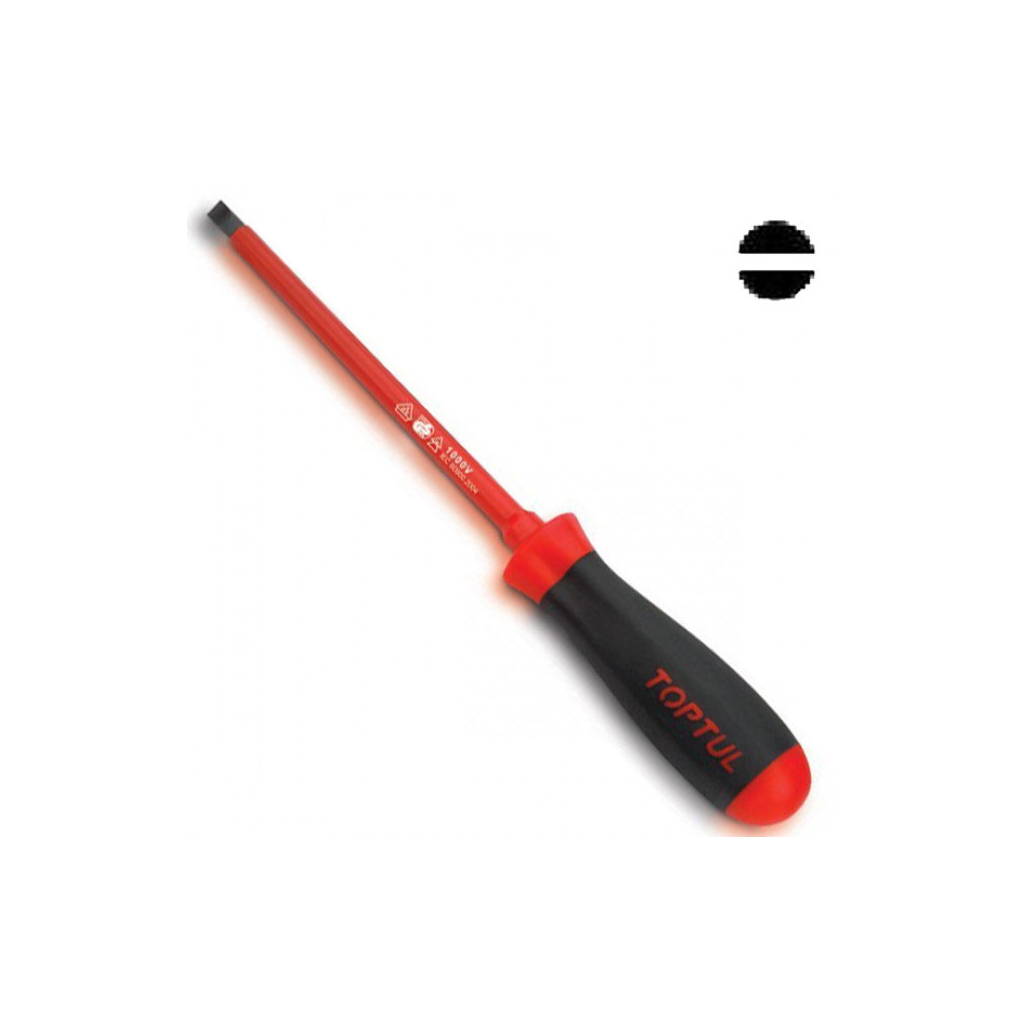 Викрутка Toptul ізольована шліцева 4x100 мм (1000V) (FAEB0410) Викрутка Toptul ізольована шліцева 4x100 мм (1000V) (FAEB0410)
