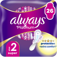 Sanitary pads Always Platinum Super Size 2 26 pcs. (8001841913841)
