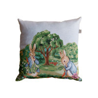 Pillowcase Provence tapestry decorative Pair of hares Meadow 45x45 cm (034238)
