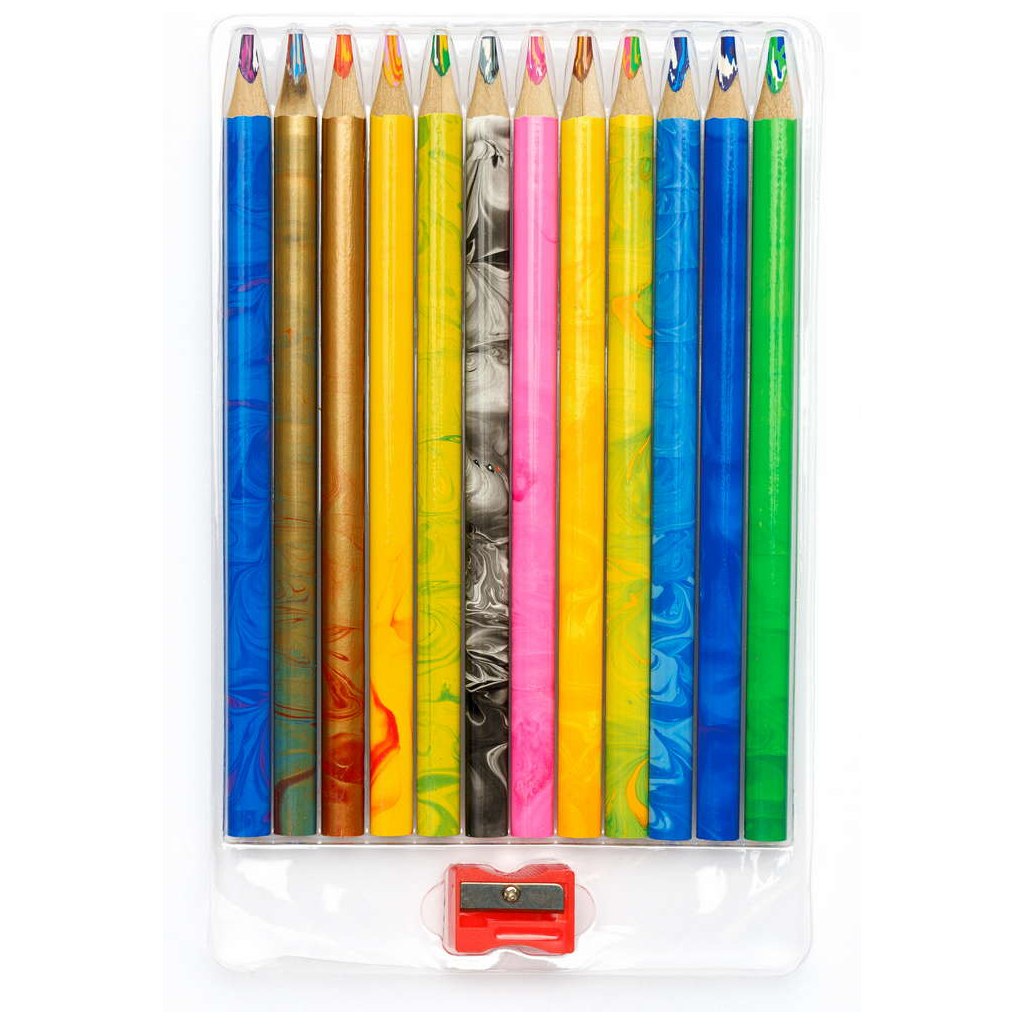 Олівці кольорові Школярик Джамбо Веселка З точилкою 12 кольорів (312118002-UA)