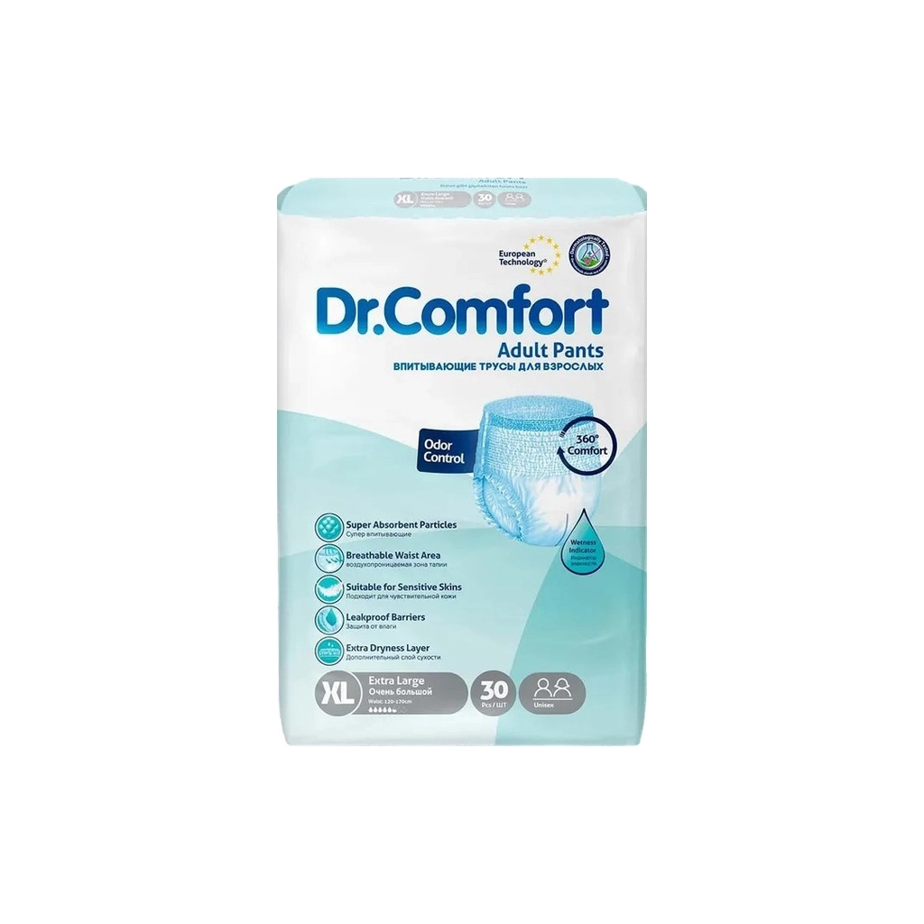Підгузки для дорослих Dr.Comfort Extra Large 5.5 крапель 30 шт (8680131205622)