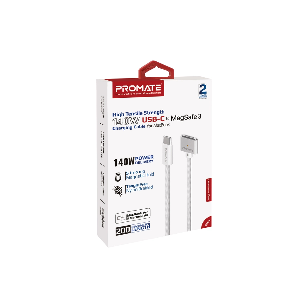 Дата кабель USB-C to MagSafe 3 white Promate (magcord-140pd.white) Дата кабель USB-C to MagSafe 3 white Promate (magcord-140pd.white)