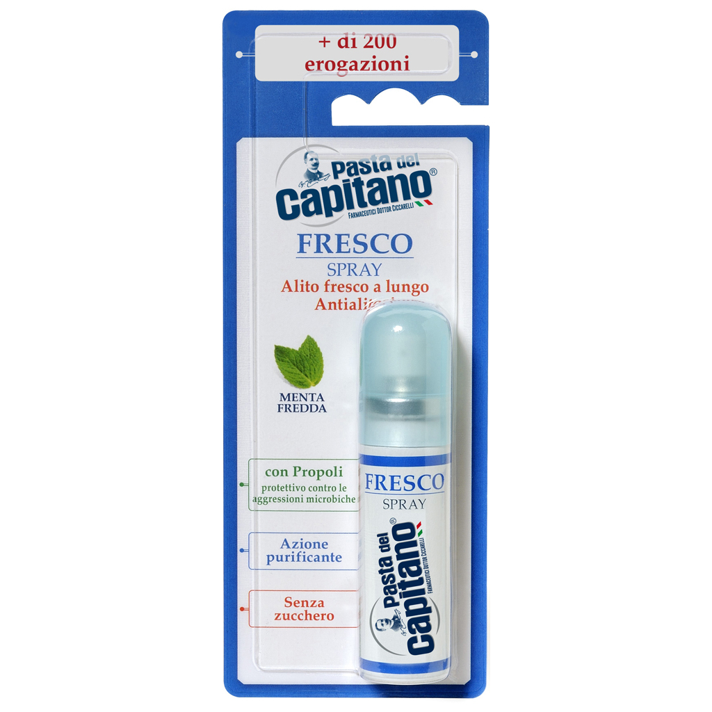 Спрей для ротової порожнини Pasta del Capitano Fresco Fresh Mouth Spray Mint Проти неприємного запаху З м'ятою 15 мл (8002140033506)