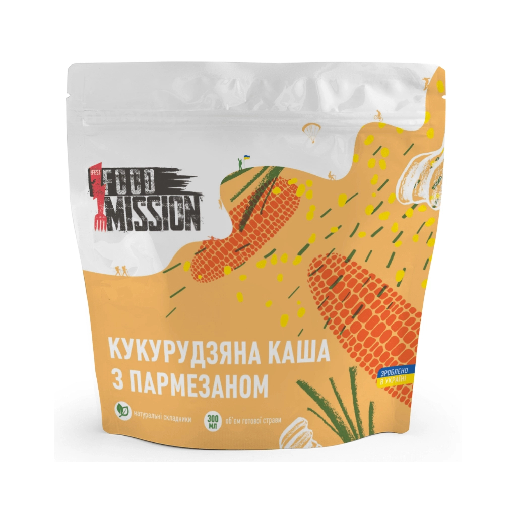 Їжа швидкого приготування Food Mission Каша кукурудзяна з пармезаном 100 г (fm.30351)