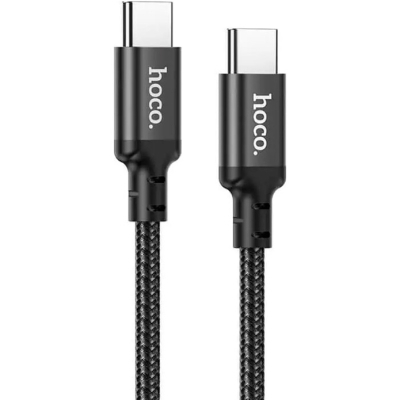 Дата кабель USB-C to USB-C 1.0m 60W nylon X14 black HOCO (6931474752215)