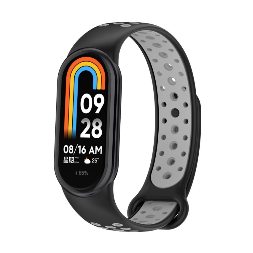 Ремінець до фітнес браслета BeCover Vents Style для Xiaomi Mi Smart Band 10 Black-Gray (713628) Ремінець до фітнес браслета BeCover Vents Style для Xiaomi Mi Smart Band 10 Black-Gray (713628)