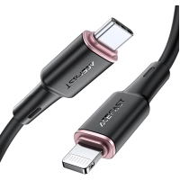 Дата кабель USB-C to Lightning 1.2m 3A 20W silicone black Acefast (AFC2-01B)