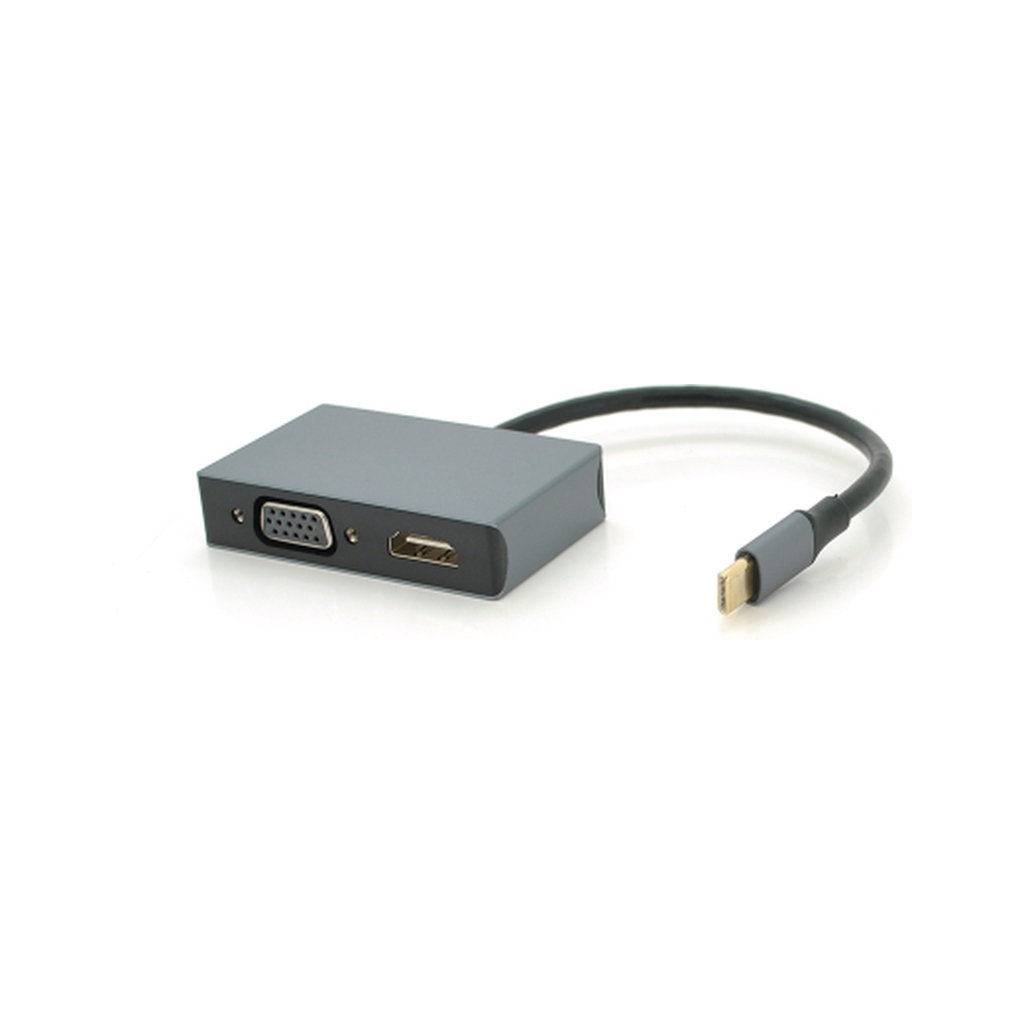Концентратор Voltronic USB-C 2-in-1 HDMI + VGA 0.23m silver (YT-HTC2in1) Концентратор Voltronic USB-C 2-in-1 HDMI + VGA 0.23m silver (YT-HTC2in1)